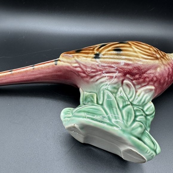 Vintage Bird Planter Pottery USA Ceramic Large 17"x8.5” Pheasant Marked Numbered - Picture 15 of 15